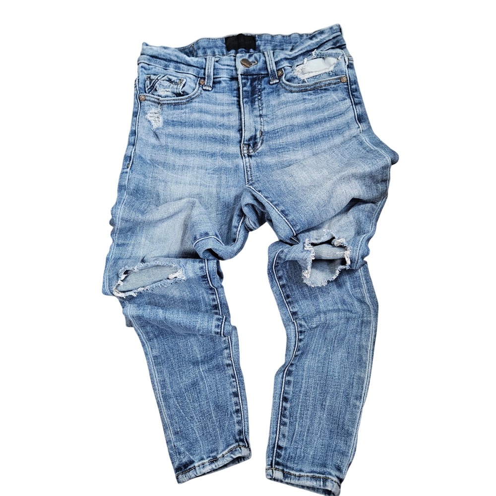 Buckle Black No. 75 Skinny Jeans Size 25 High Rise Distressed Acid Wash STRETCH - Picture 2 of 11